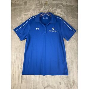 Under Armour Golf WorldStrides‎ Polo Shirt Womens LG Blue Golf Athletic Top